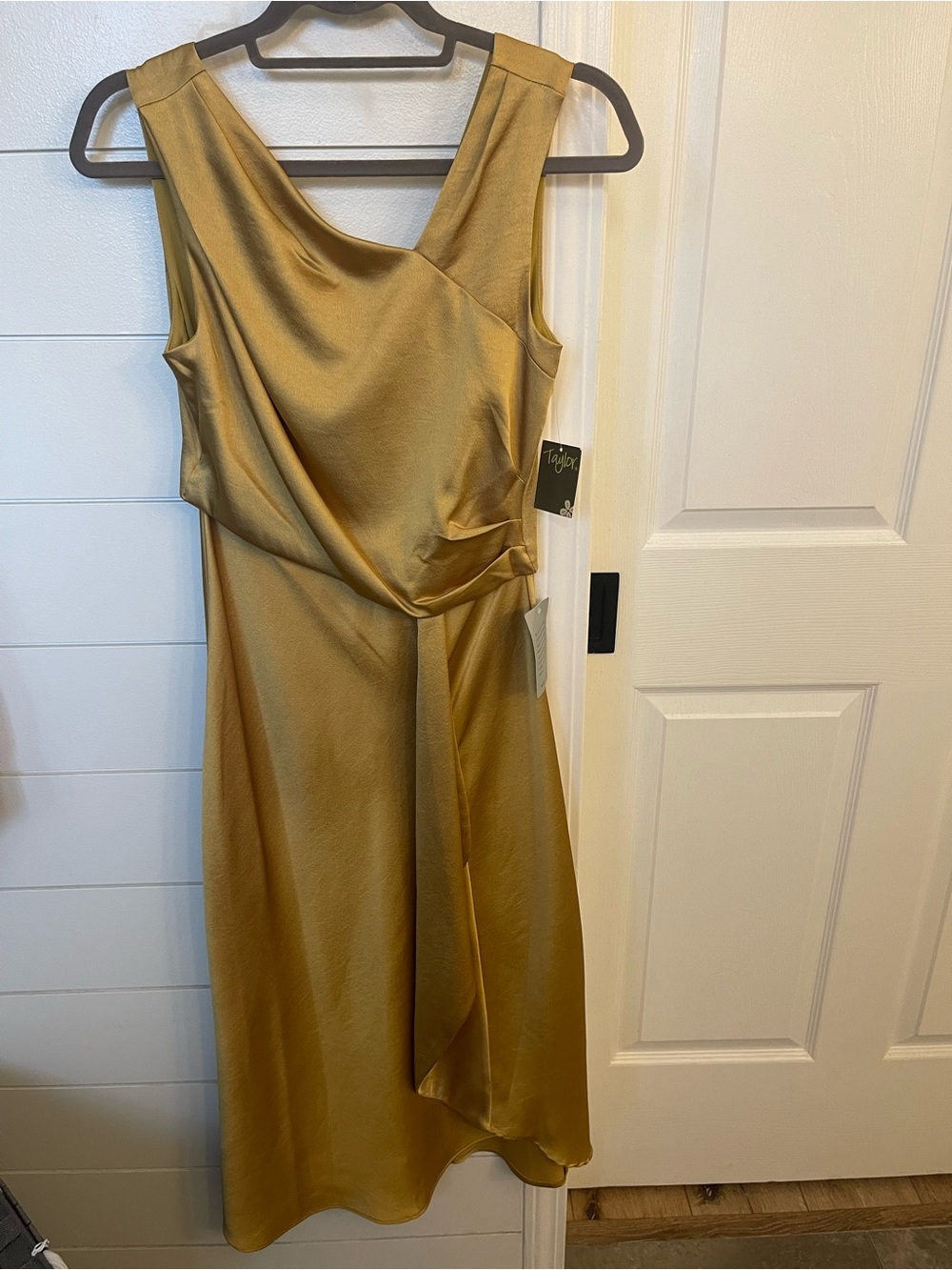 Taylor Gold Draped Midi Dress
